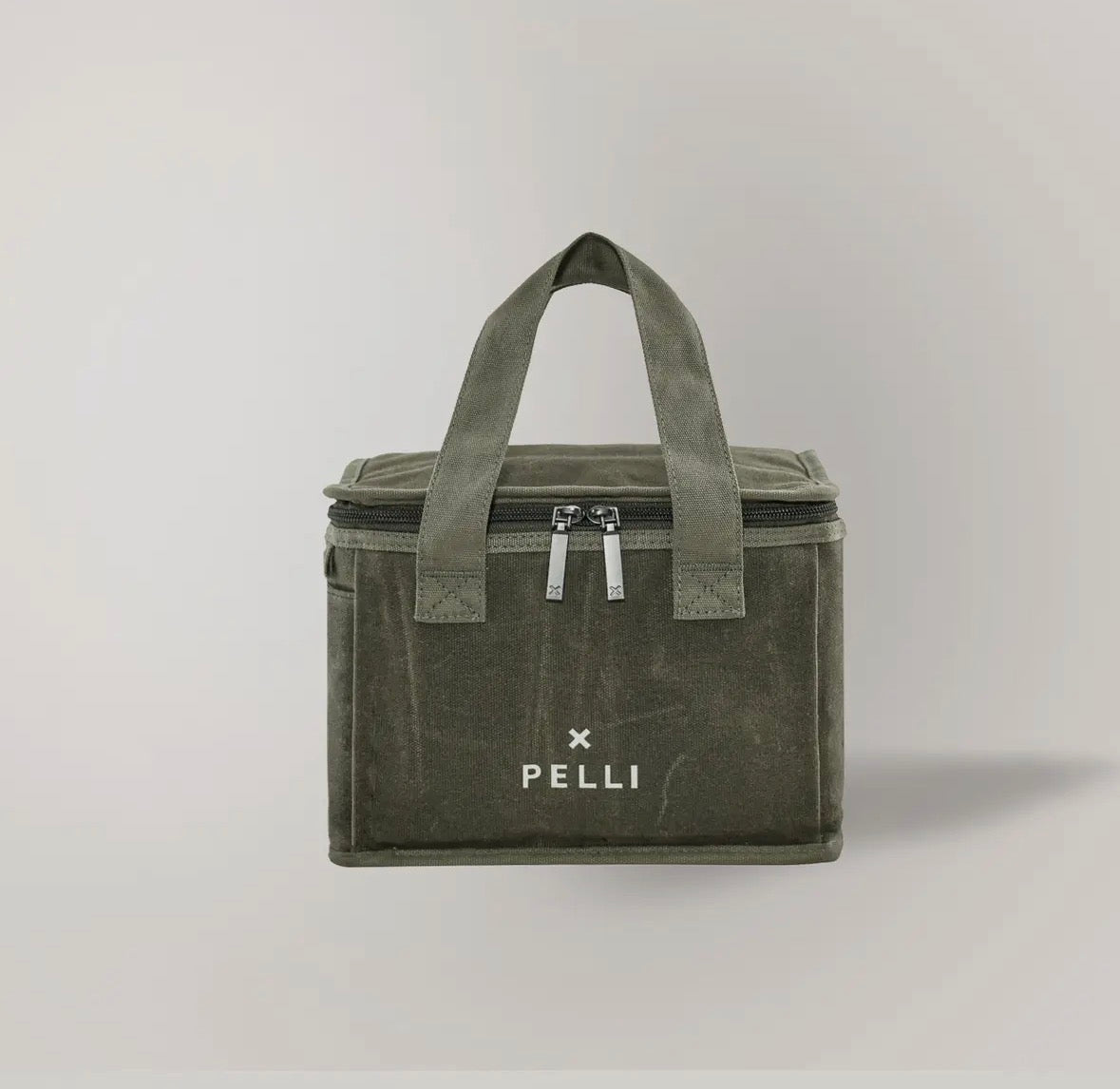 Lunch Squared Waxed Canvas Square Lunch Bag - Burnt Olive Green