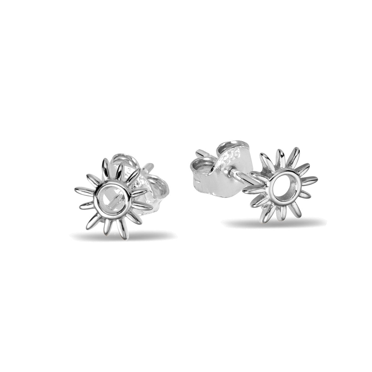 Dainty Open Sunshine Studs - Gold or Silver