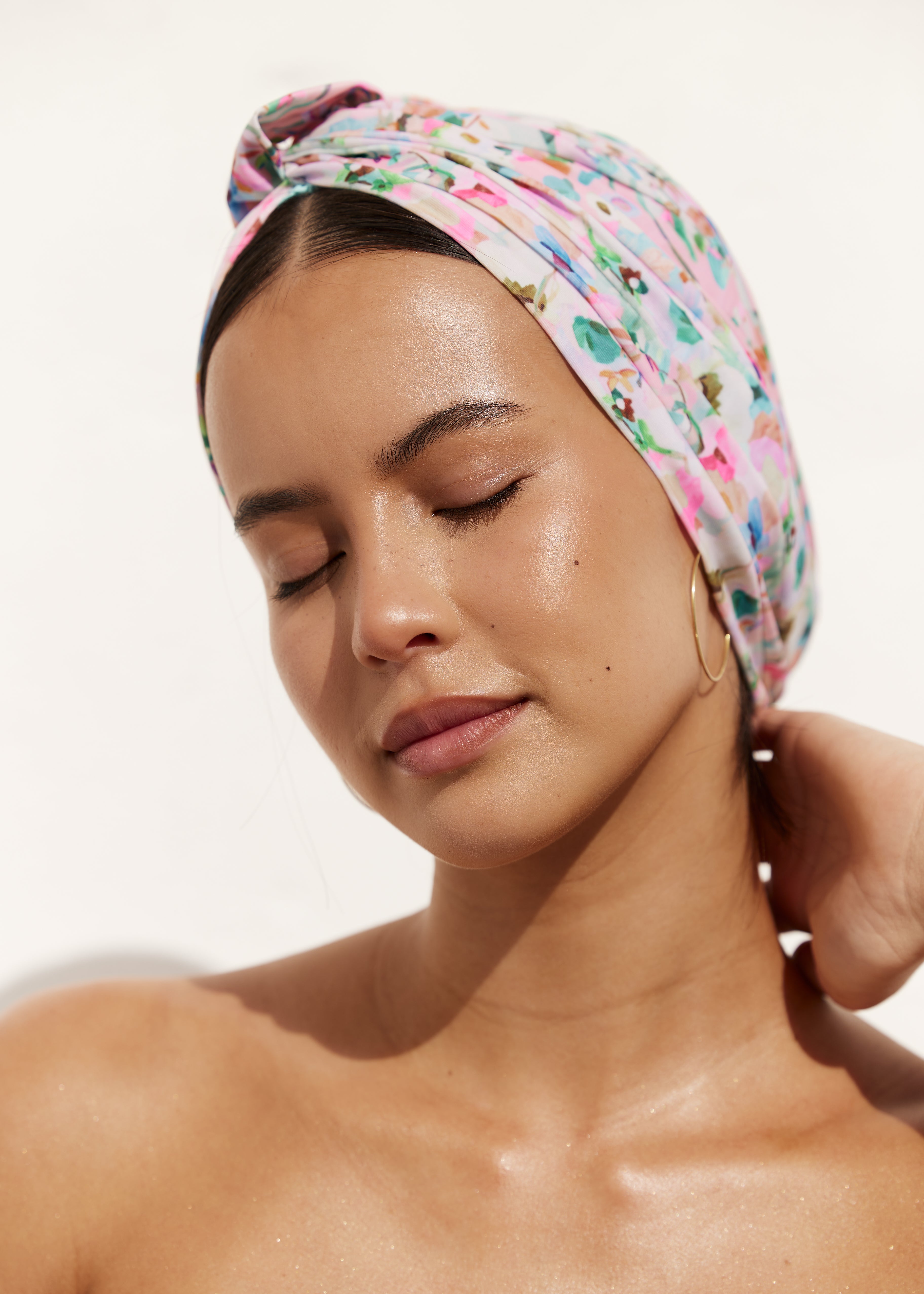 Amelie Turban Style Shower Cap (Flourish) by Louvelle