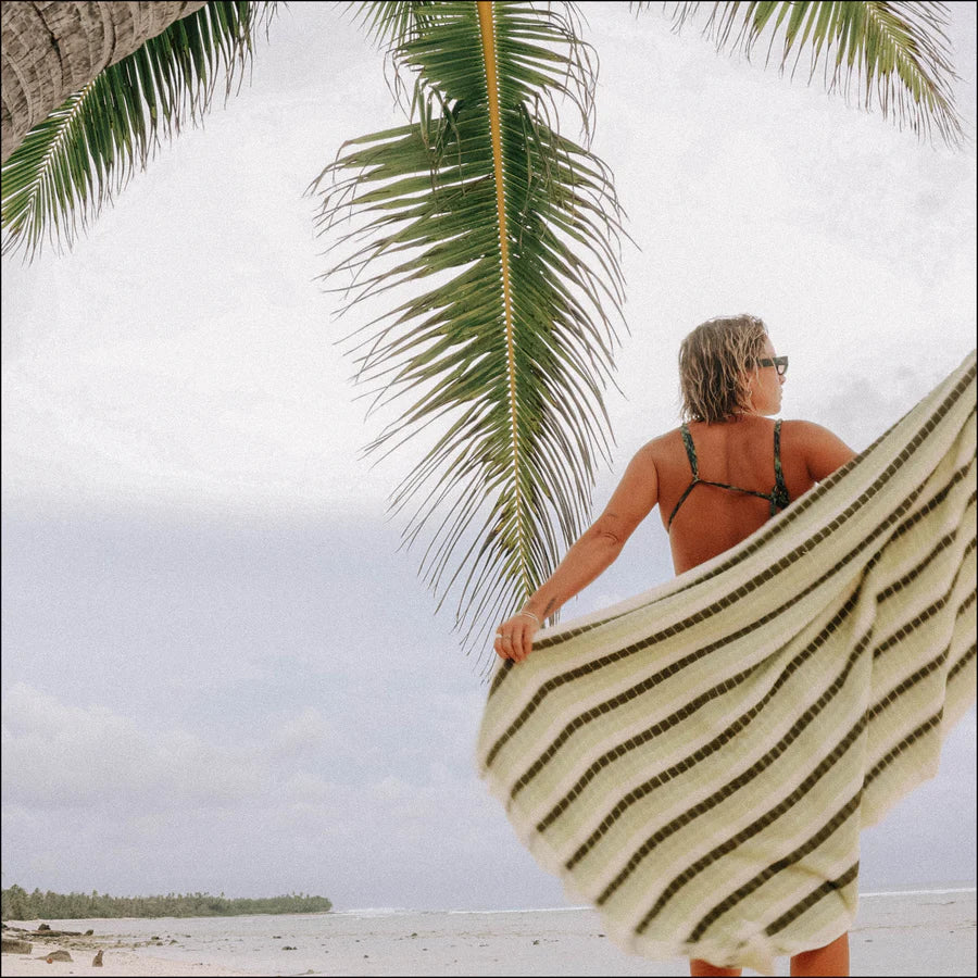 'Horizon' Olive French Terry Towel by Layday