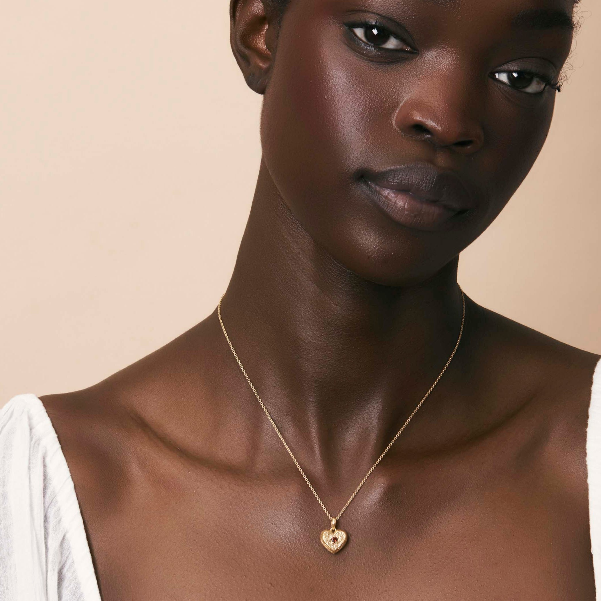 Eternal Love Garnet Locket (Gold) by Midsummer Star