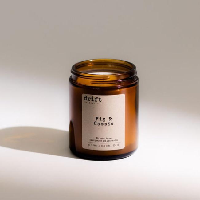 MEDIUM AMBER GLASS CANDLE - 25hr Burn