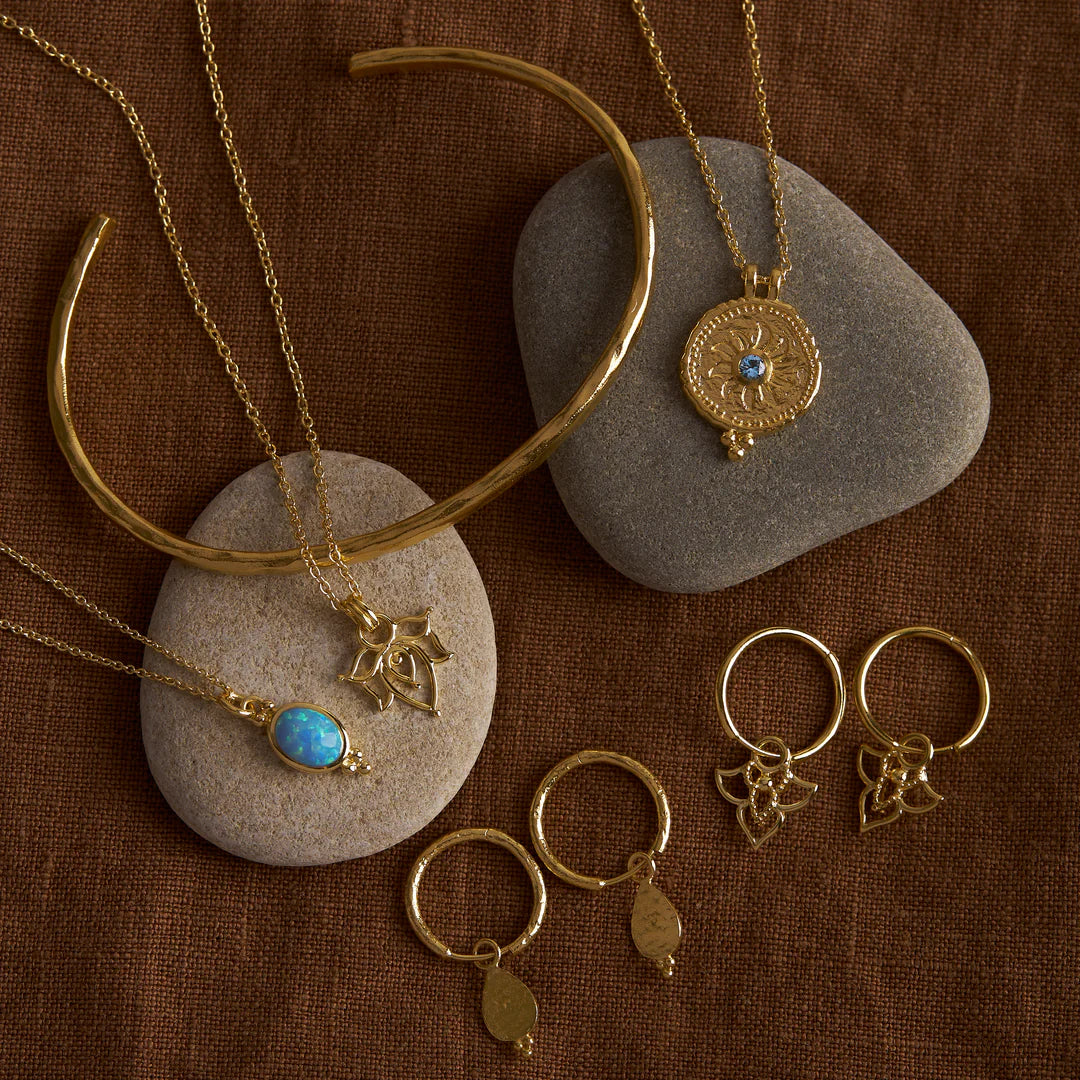 Helios Blue Topaz Necklace by Midsummer Star - Gold