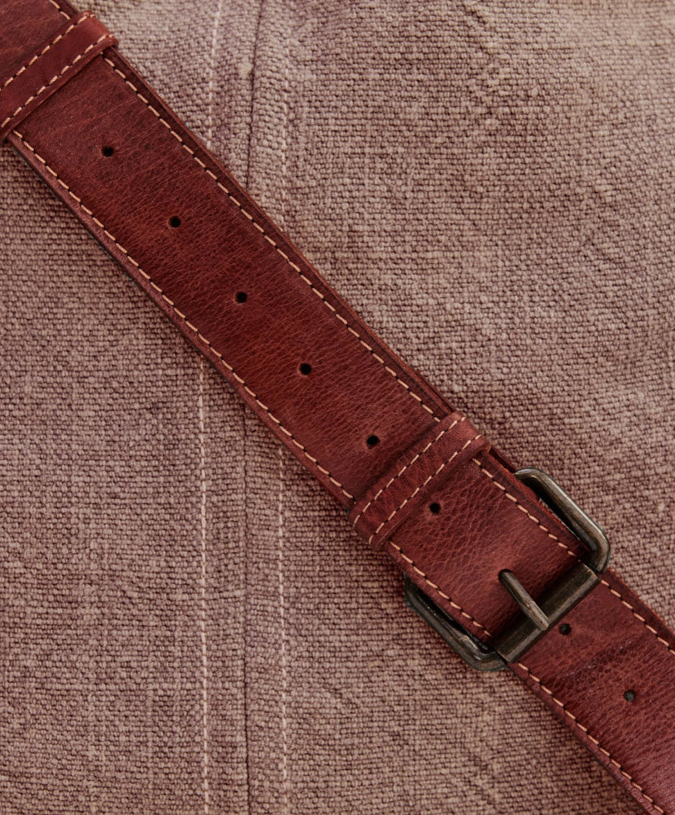 Jute Bag (Rosewood) with Leather Strap by Juju & Co