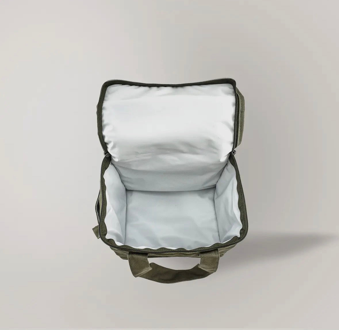 Lunch Squared Waxed Canvas Square Lunch Bag - Burnt Olive Green