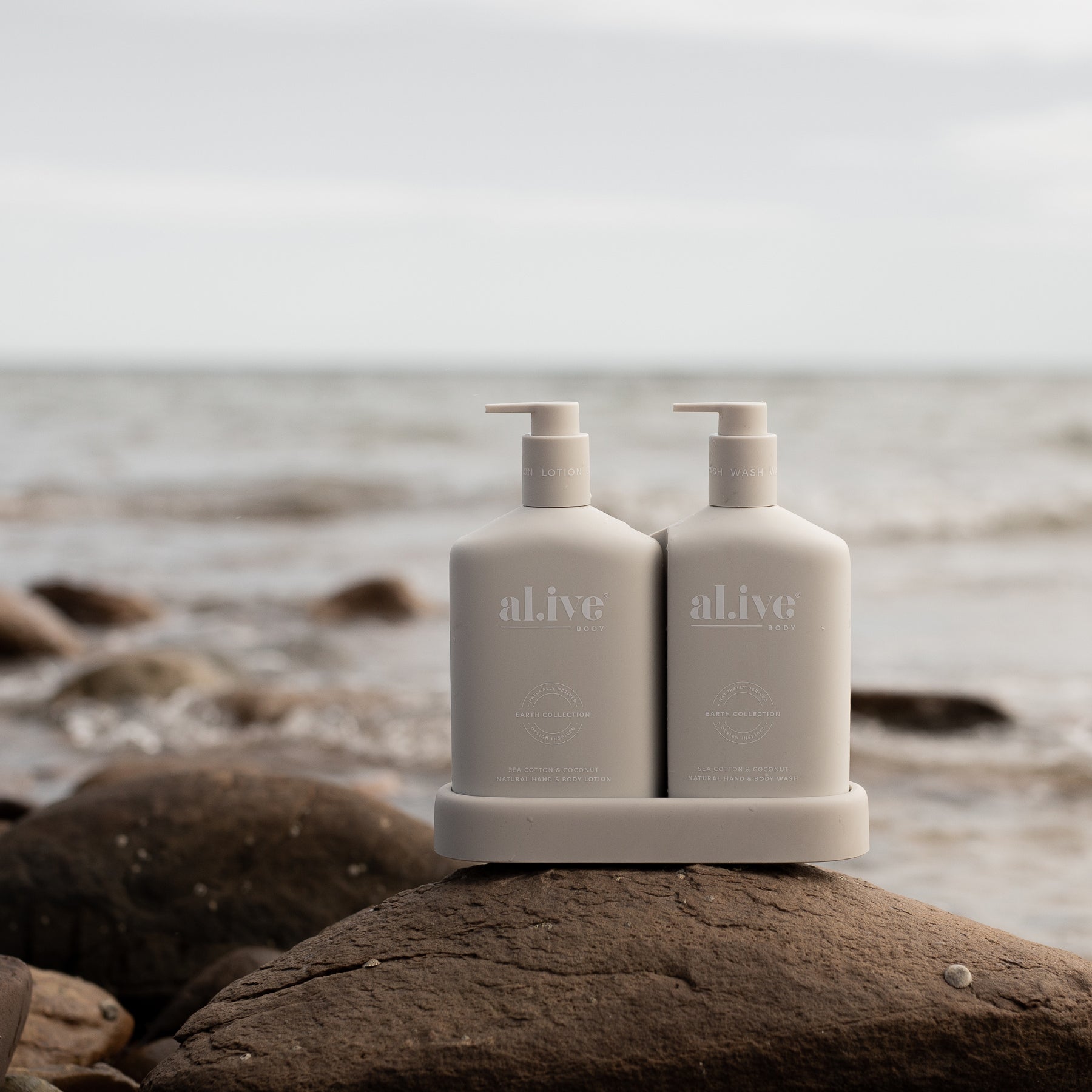 Alive Body - Wash & Lotion Duo & Tray - Sea Cotton & Coconut