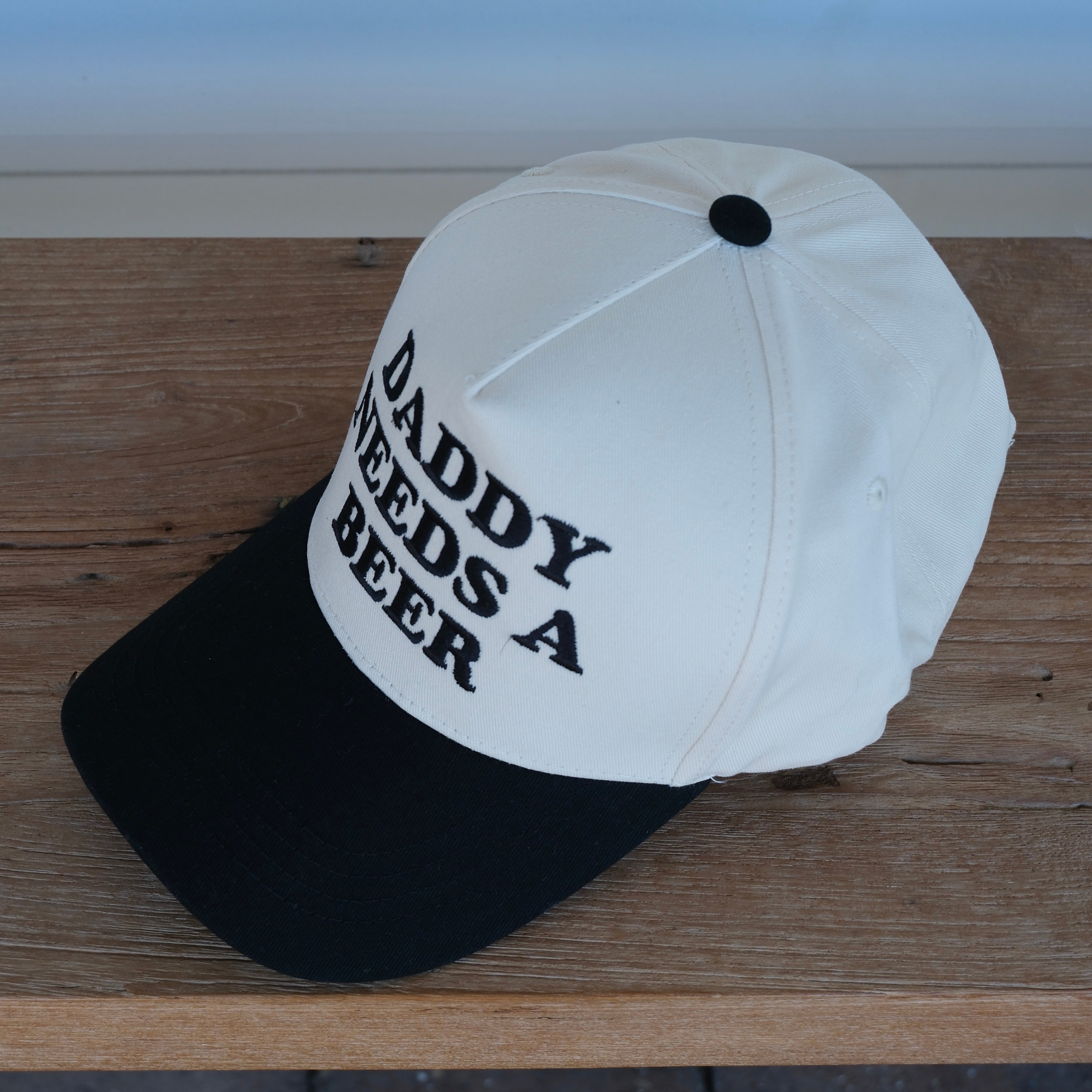 'Daddy Needs A Beer' Cap - Black & White
