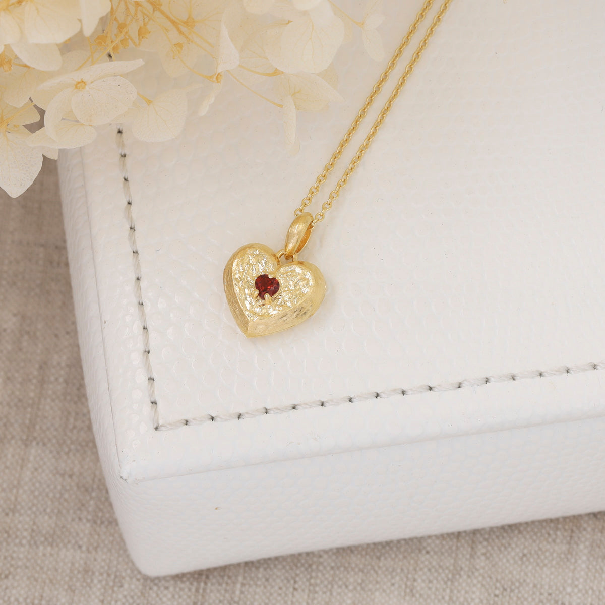 Eternal Love Garnet Locket (Gold) by Midsummer Star