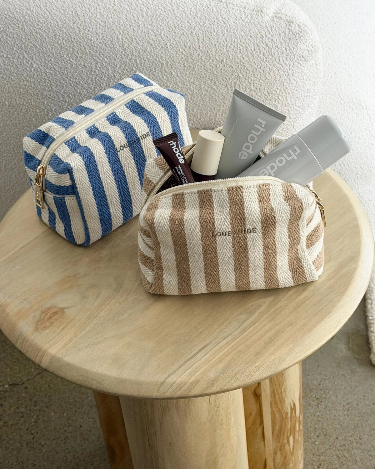 Addi Pouch (Beige Stripe) by Louenhide