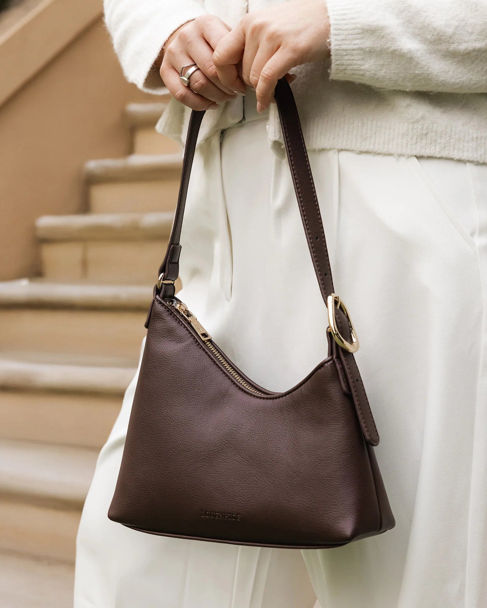 Amelia Shoulder Bag (Chocolate) by Louenhide