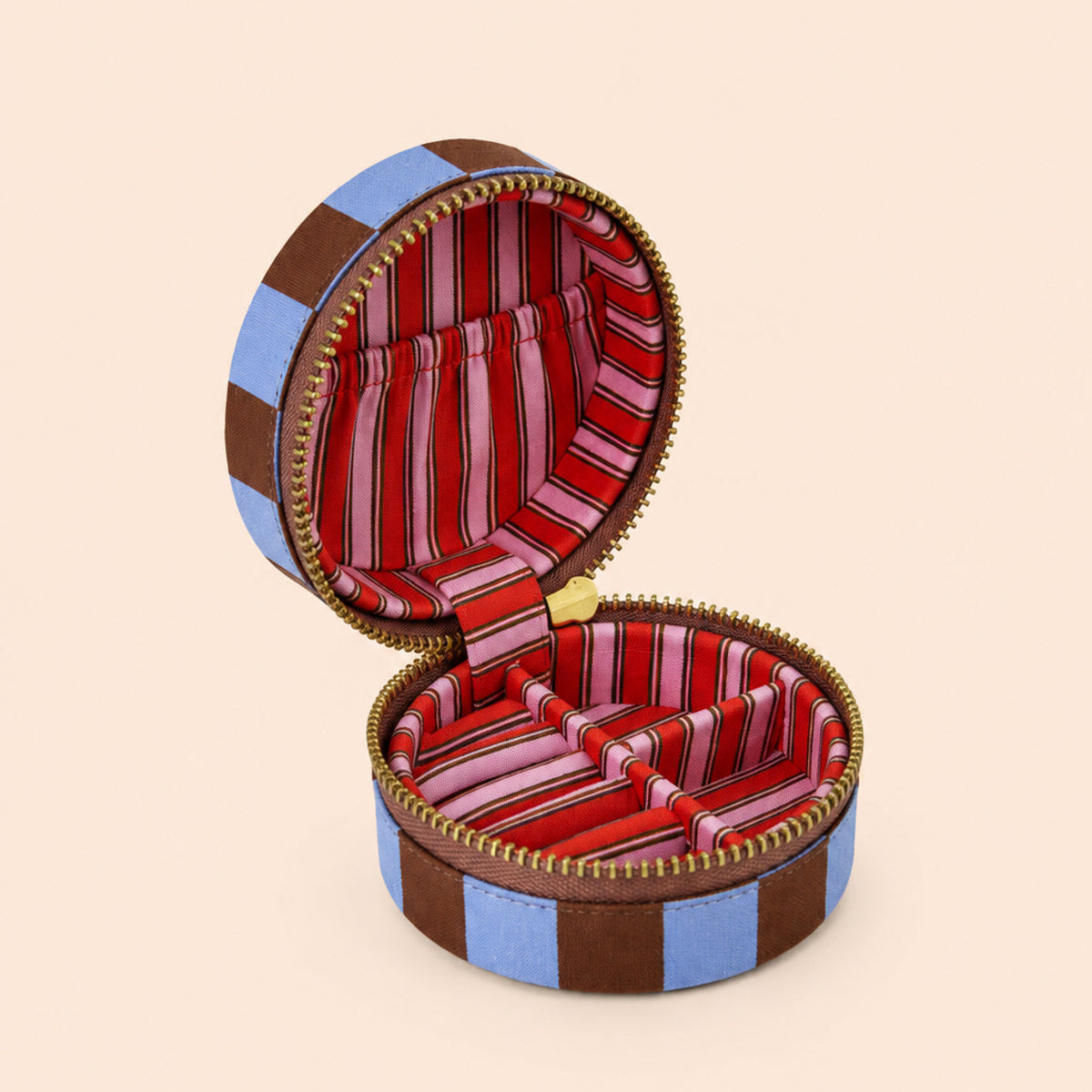 Loco Living Fabric Jewellery Box - Azure Check