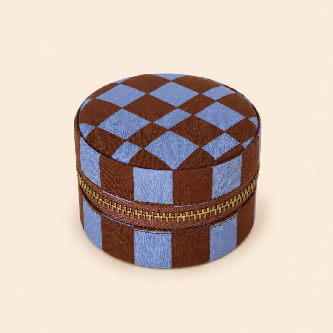 Loco Living Fabric Jewellery Box - Azure Check