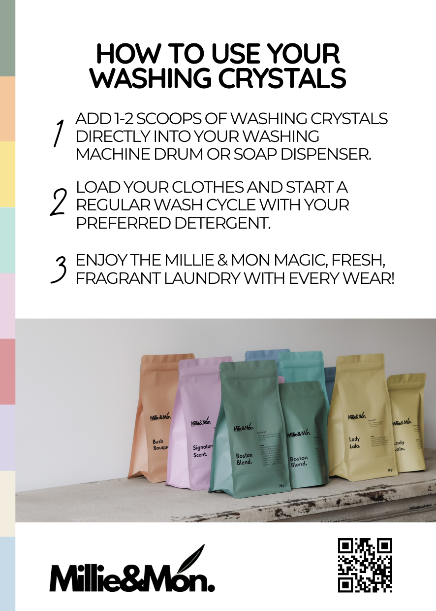 Millie & Mon Washing Crystals - Natural Fabric Softener