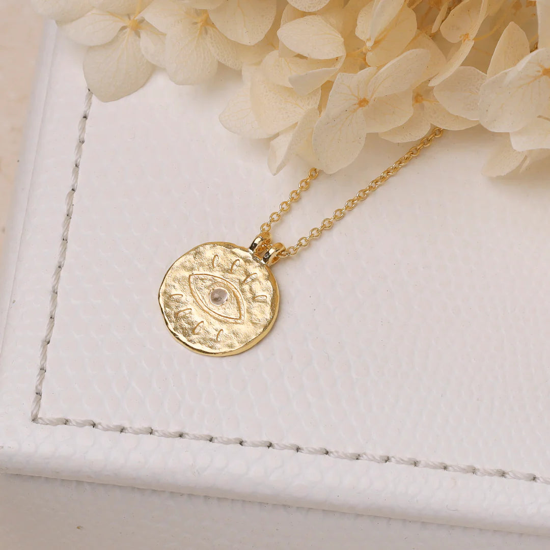 All Seeing Eye Necklace by Midsummer Star - Gold / Moonstone