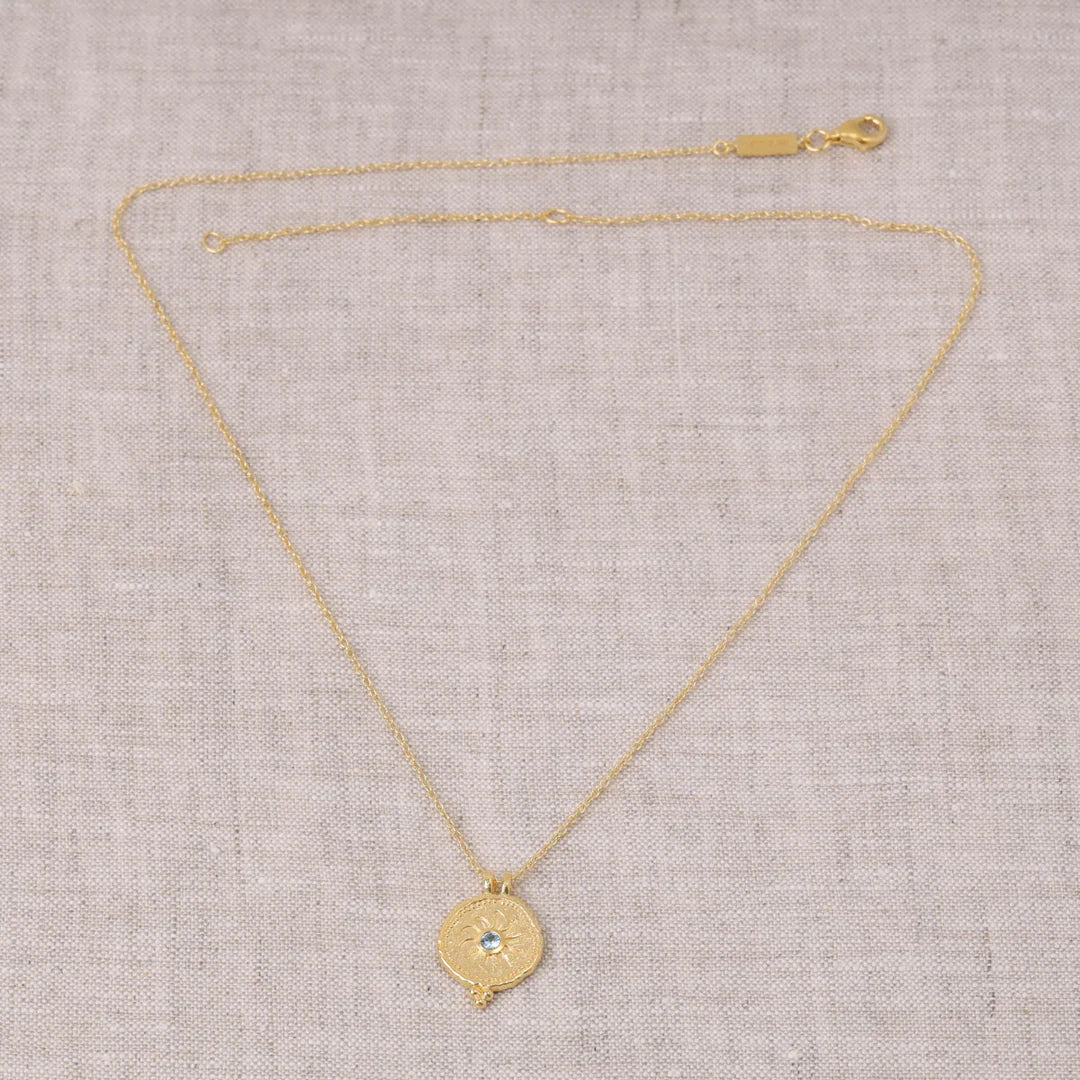 Helios Blue Topaz Necklace by Midsummer Star - Gold