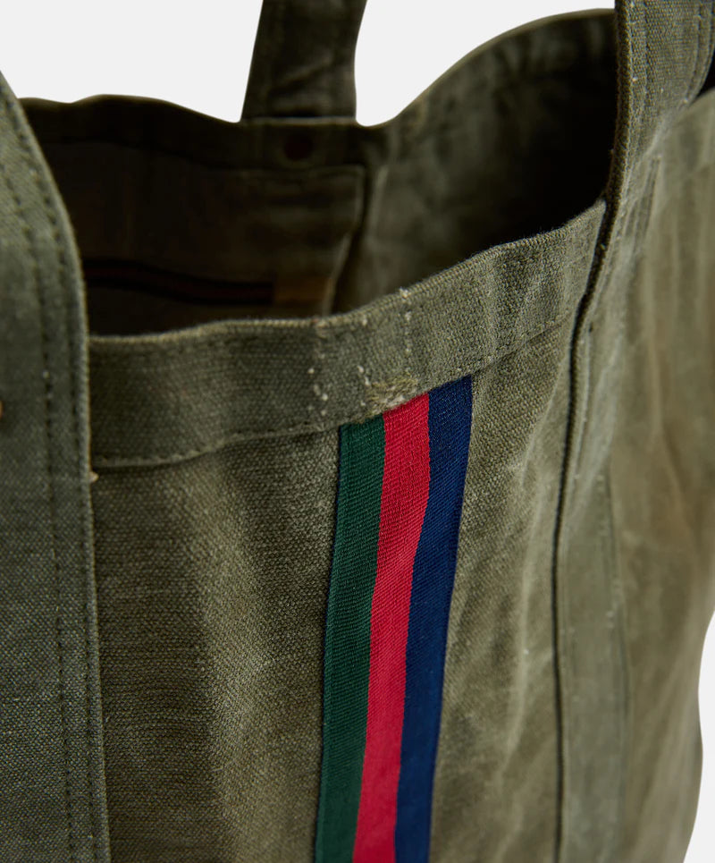 Escapee Large Canvas Tote Bag | Upcycled Khaki - Pony Rider