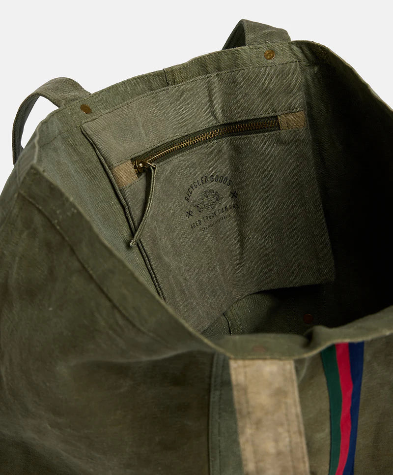 Escapee Large Canvas Tote Bag | Upcycled Khaki - Pony Rider