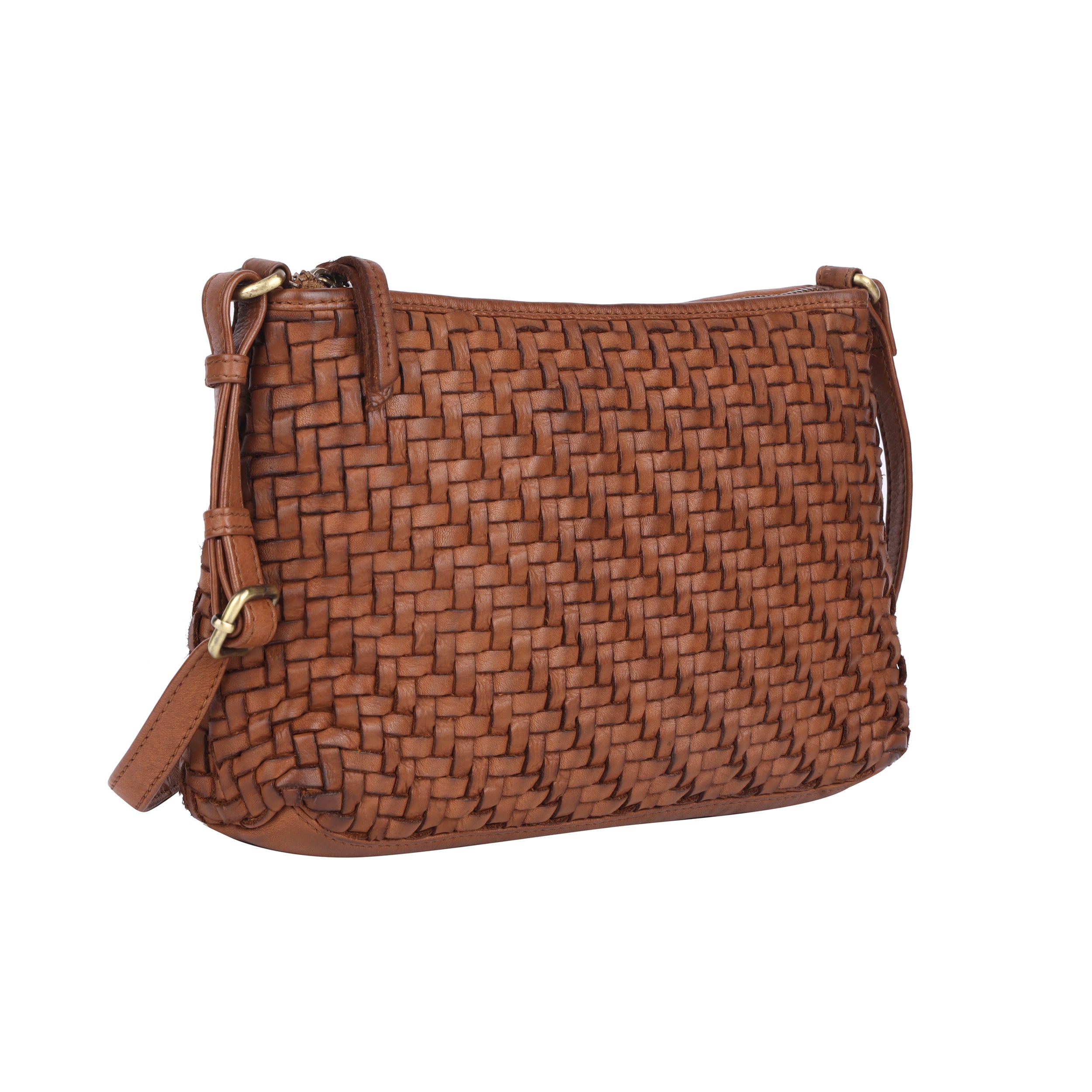 Bendigo Woven Leather Bag - Oak