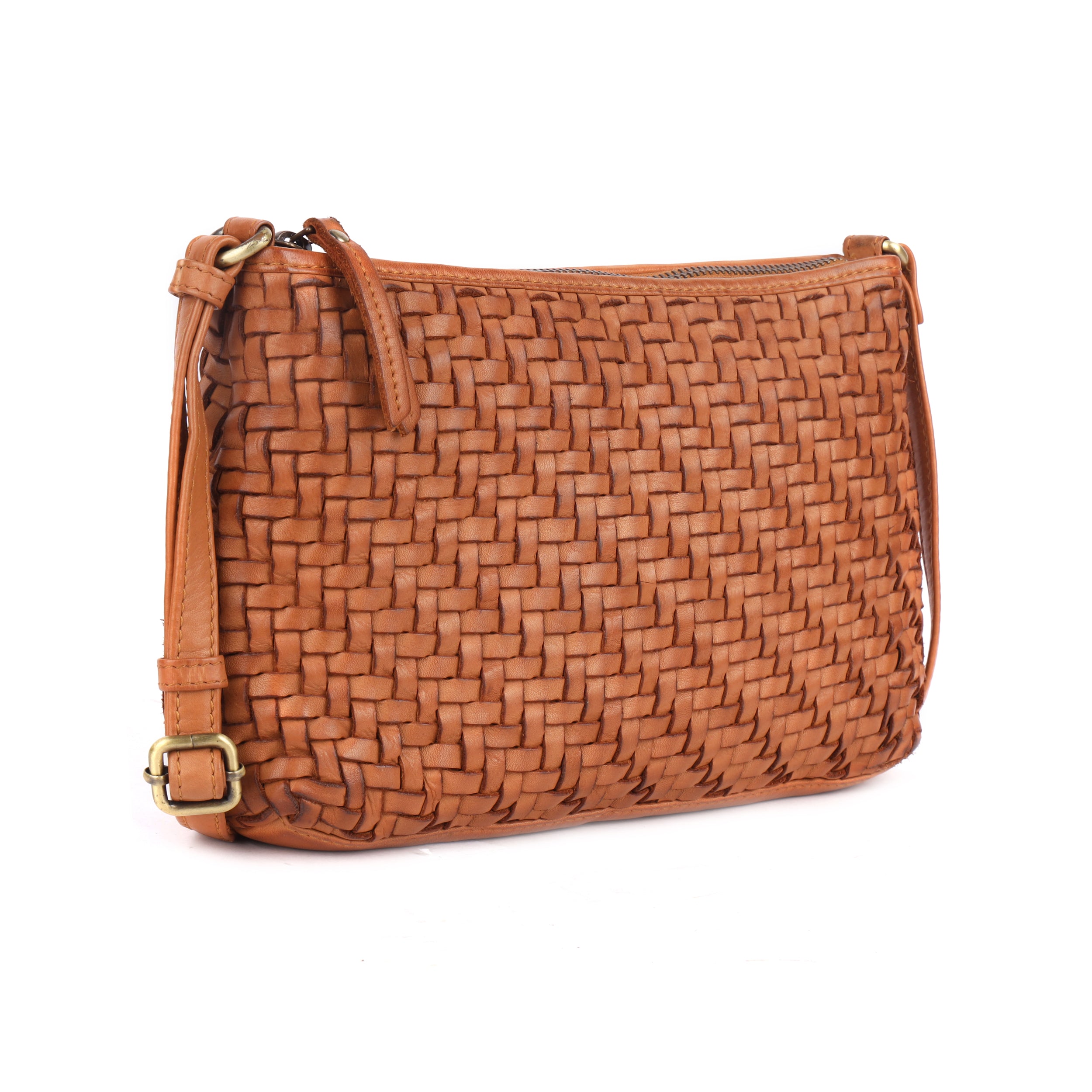 Bendigo Woven Leather Bag - Tan