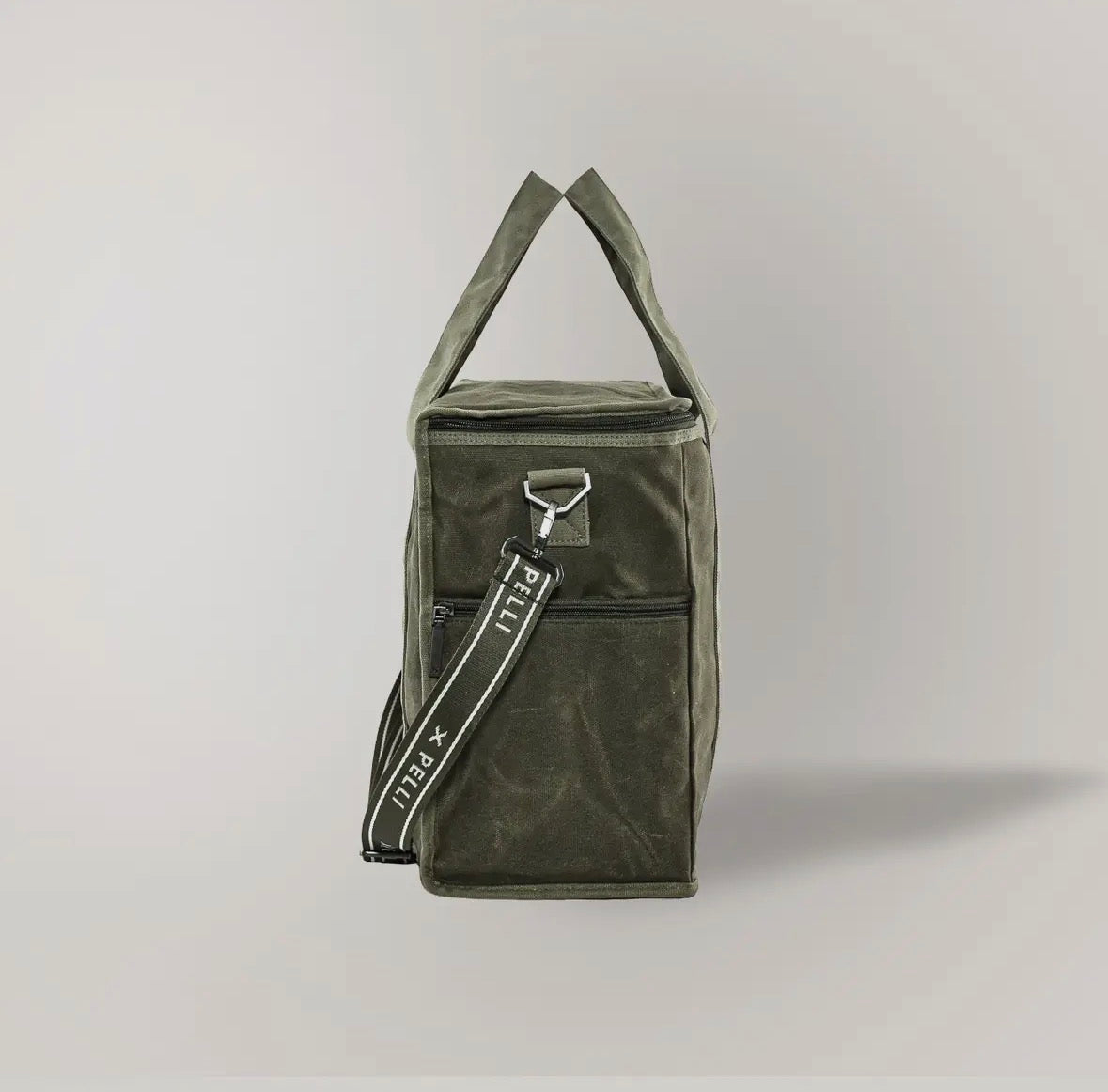 Chill Homie Crossbody - Waxed Canvas Large Cooler Bag with Shoulder Strap (Burnt Olive Green)