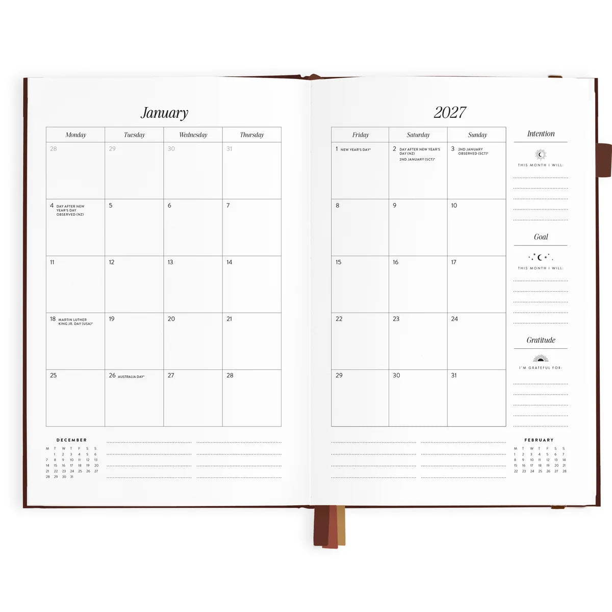 Fox & Fallow 2027 A5 Vertical Planner - Chocolate