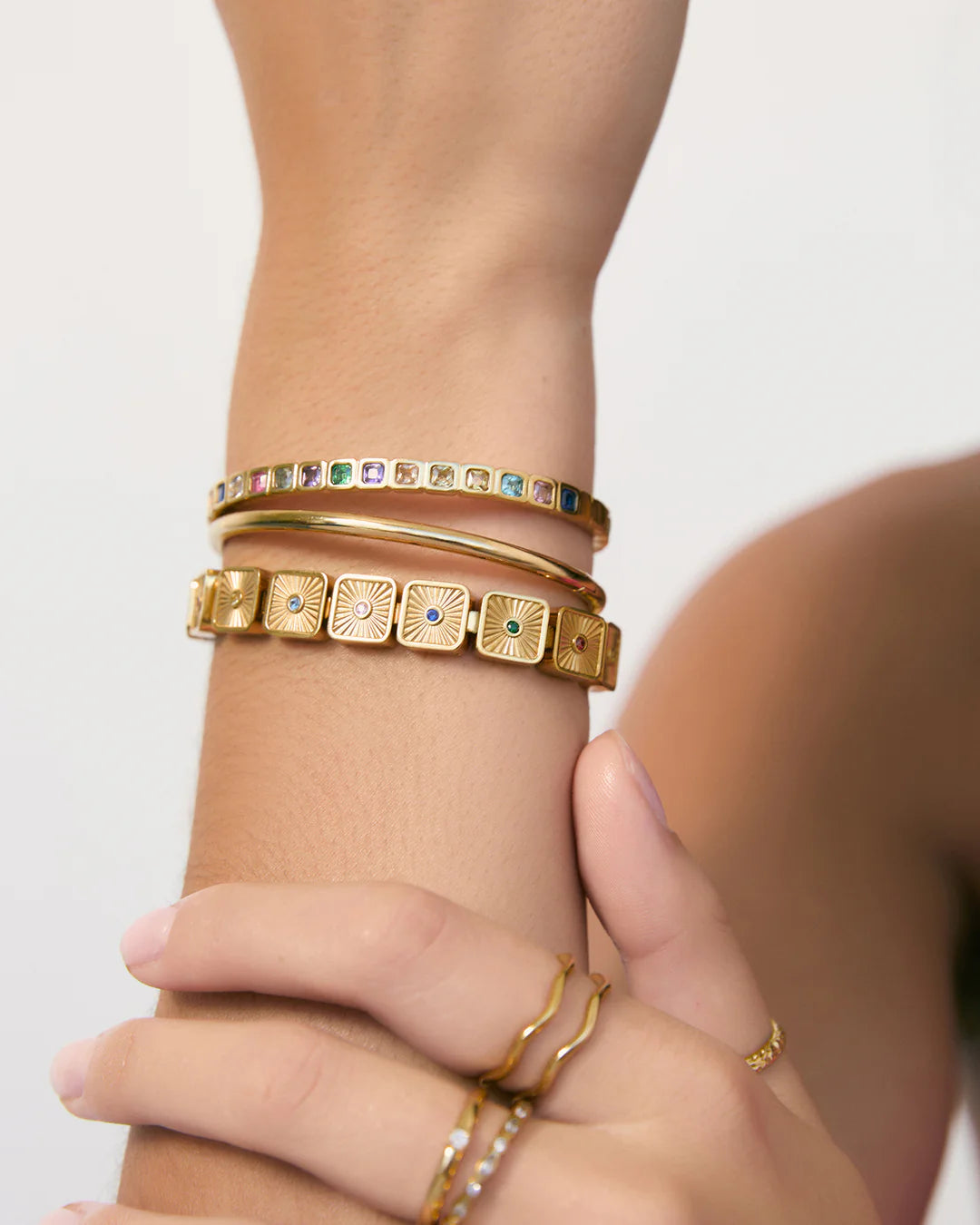 Cole Gold Cuff Bracelet by Arms of Eve
