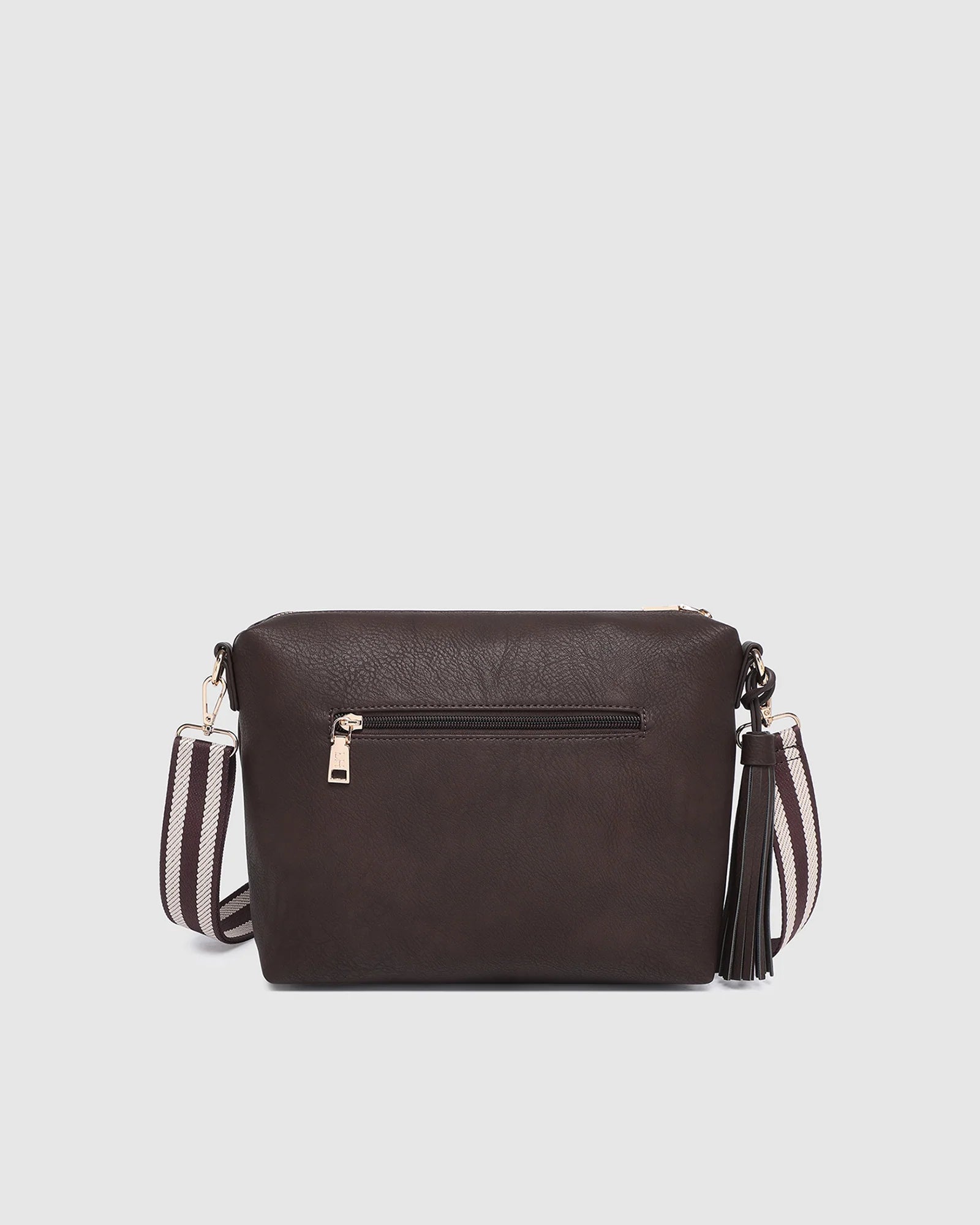 Daisy Stripe Crossbody Bag (Chocolate) by Louenhide