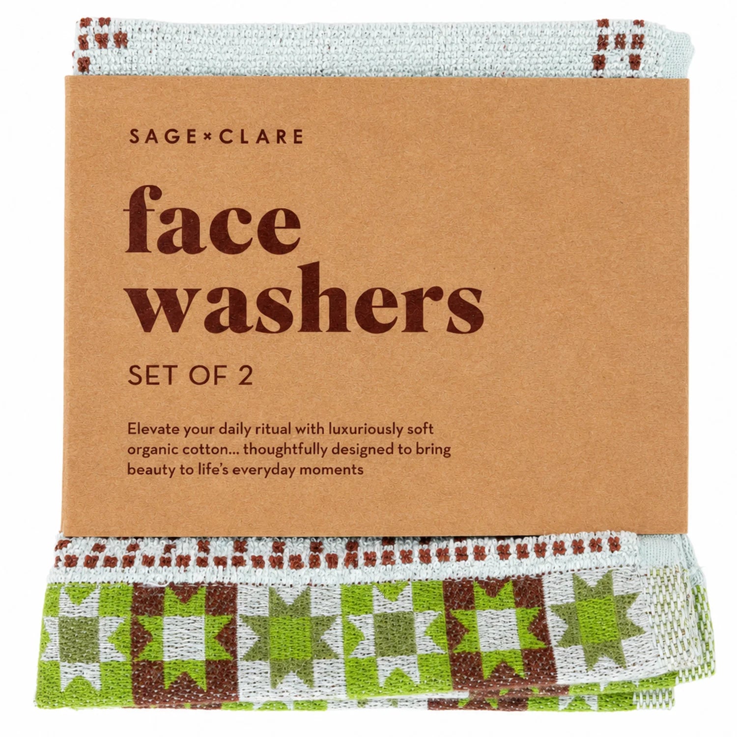Bonny Face Washer Set - Fluorite by Sage & Clare