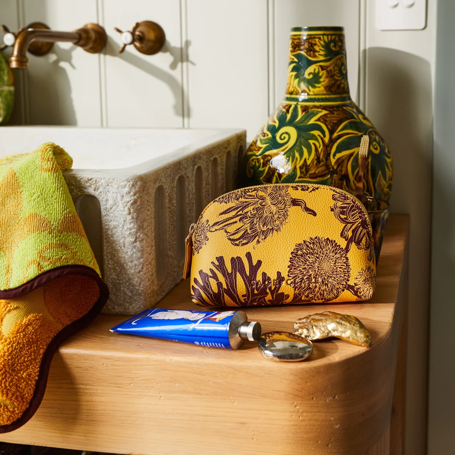 Delphine Cosmetic Pouch (Dune) by Sage & Clare