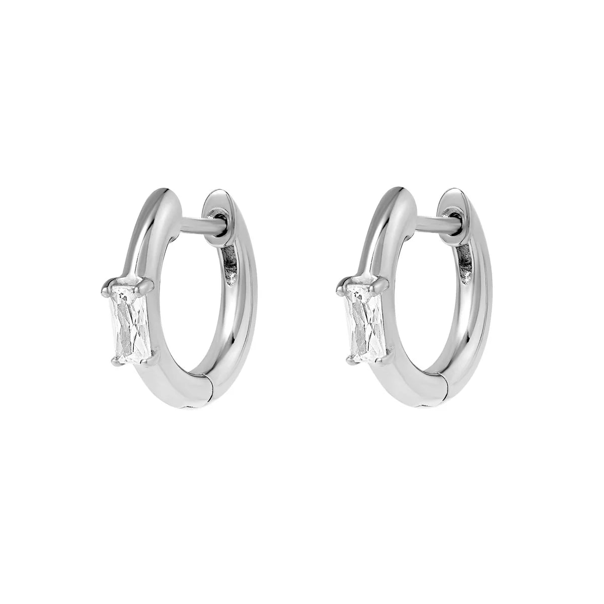 Lumen Baguette Huggies - Gold or Silver