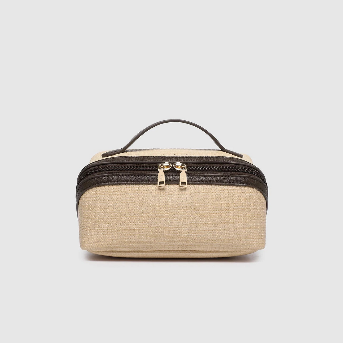 Ellis Makeup Bag (Natural / Chocolate) by Louenhide