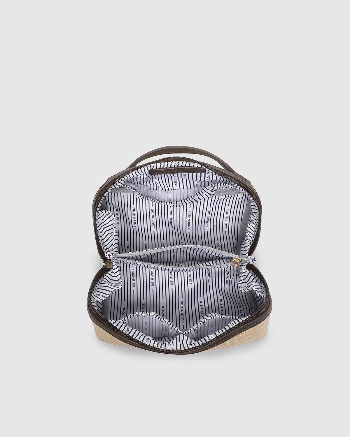 Ellis Makeup Bag (Natural / Chocolate) by Louenhide