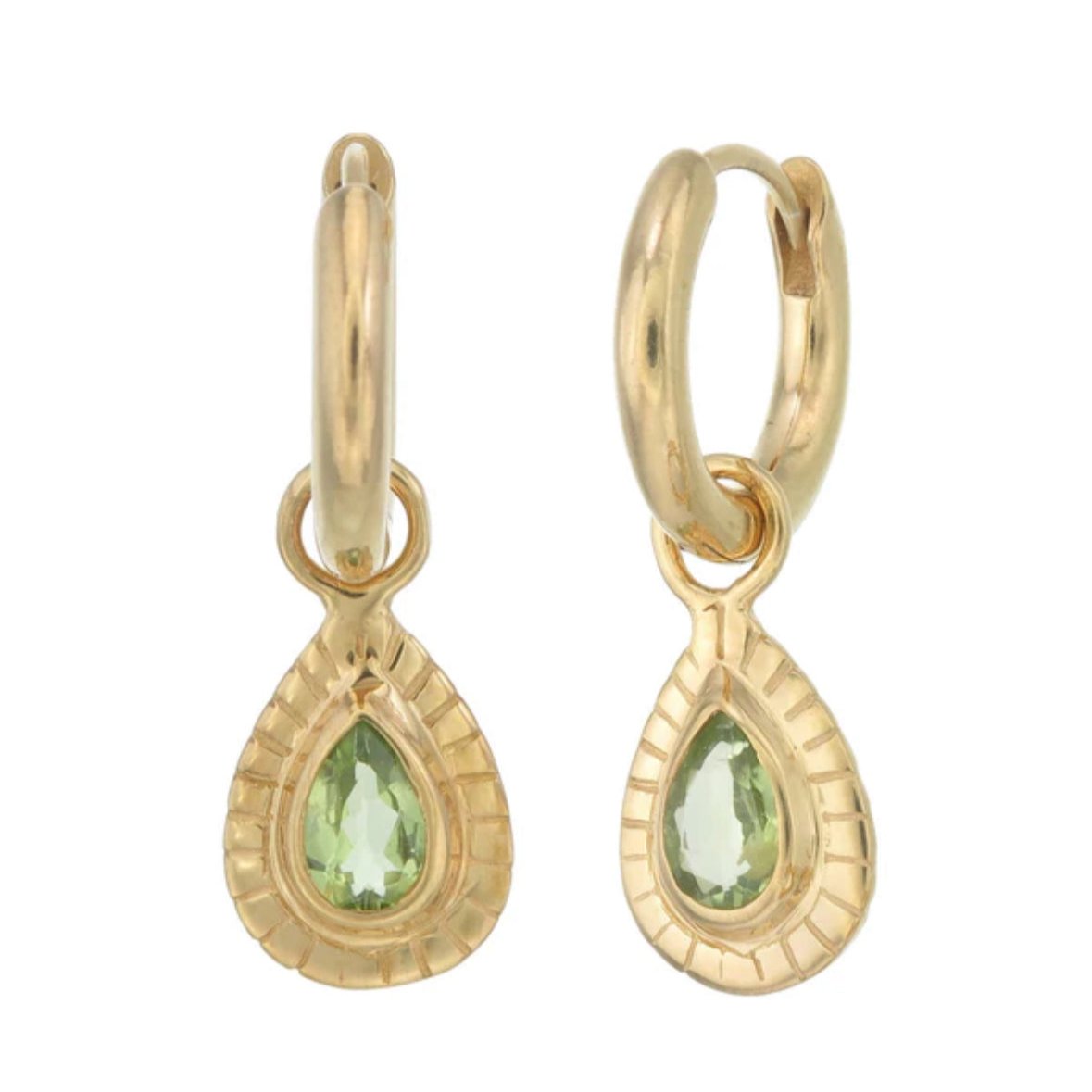 Teardrop Hoops - Peridot (by Tiger Frame)
