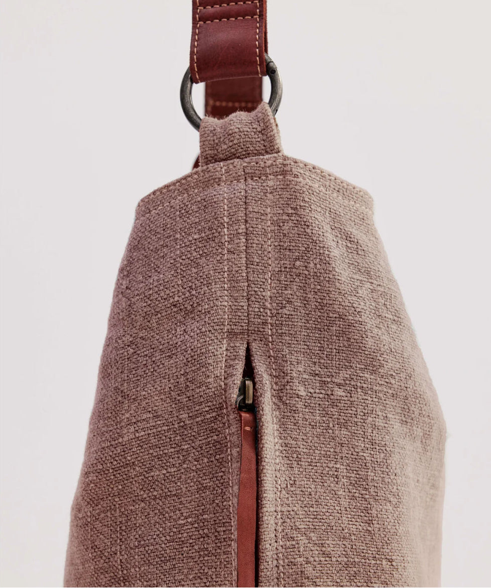 Jute Bag (Rosewood) with Leather Strap by Juju & Co