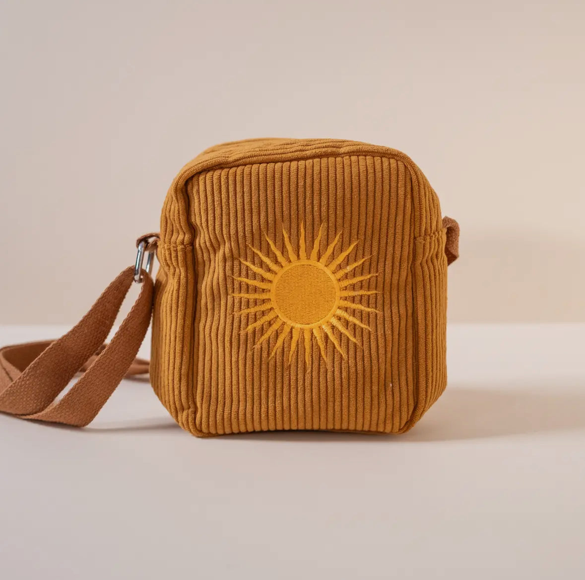 Corduroy Crossbody Bag (Burnt Orange) by Cai & Jo