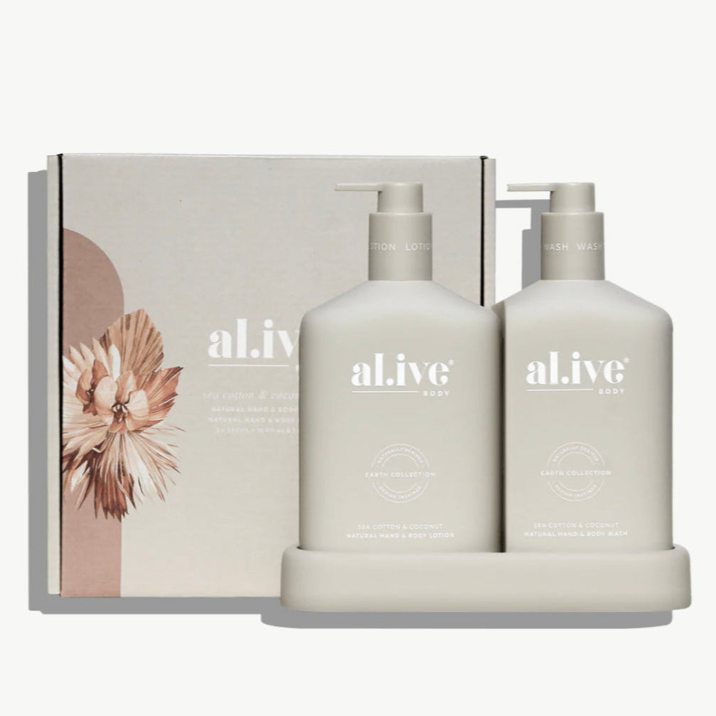 Alive Body - Wash & Lotion Duo & Tray - Sea Cotton & Coconut
