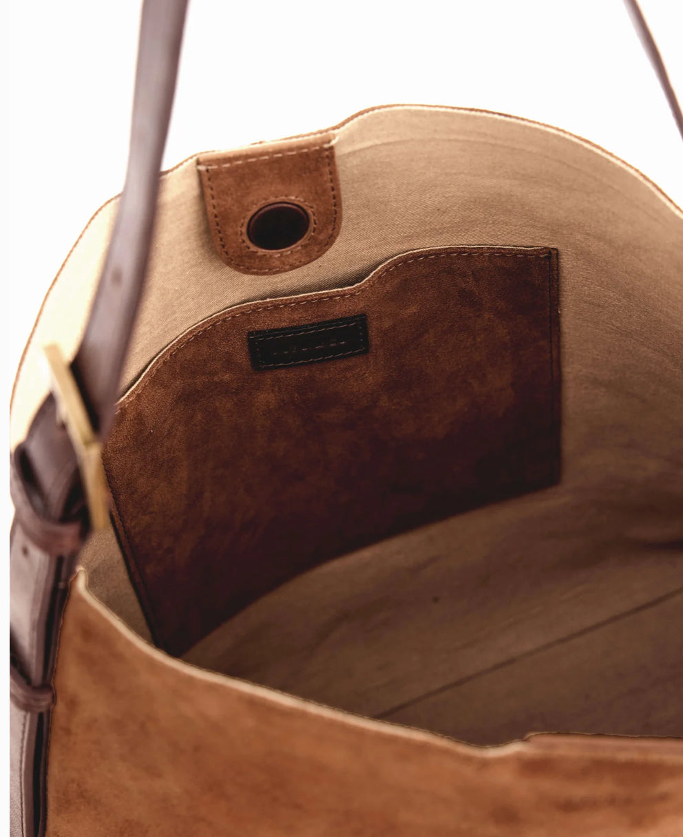 Suede Cabas Tote by Juju & Co - Camel