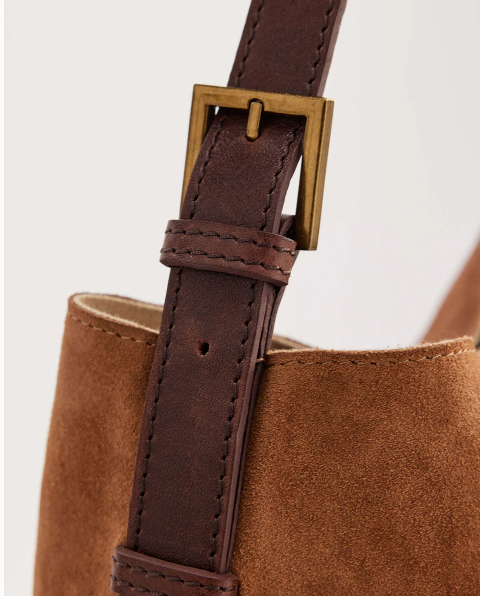 Suede Cabas Tote by Juju & Co - Camel