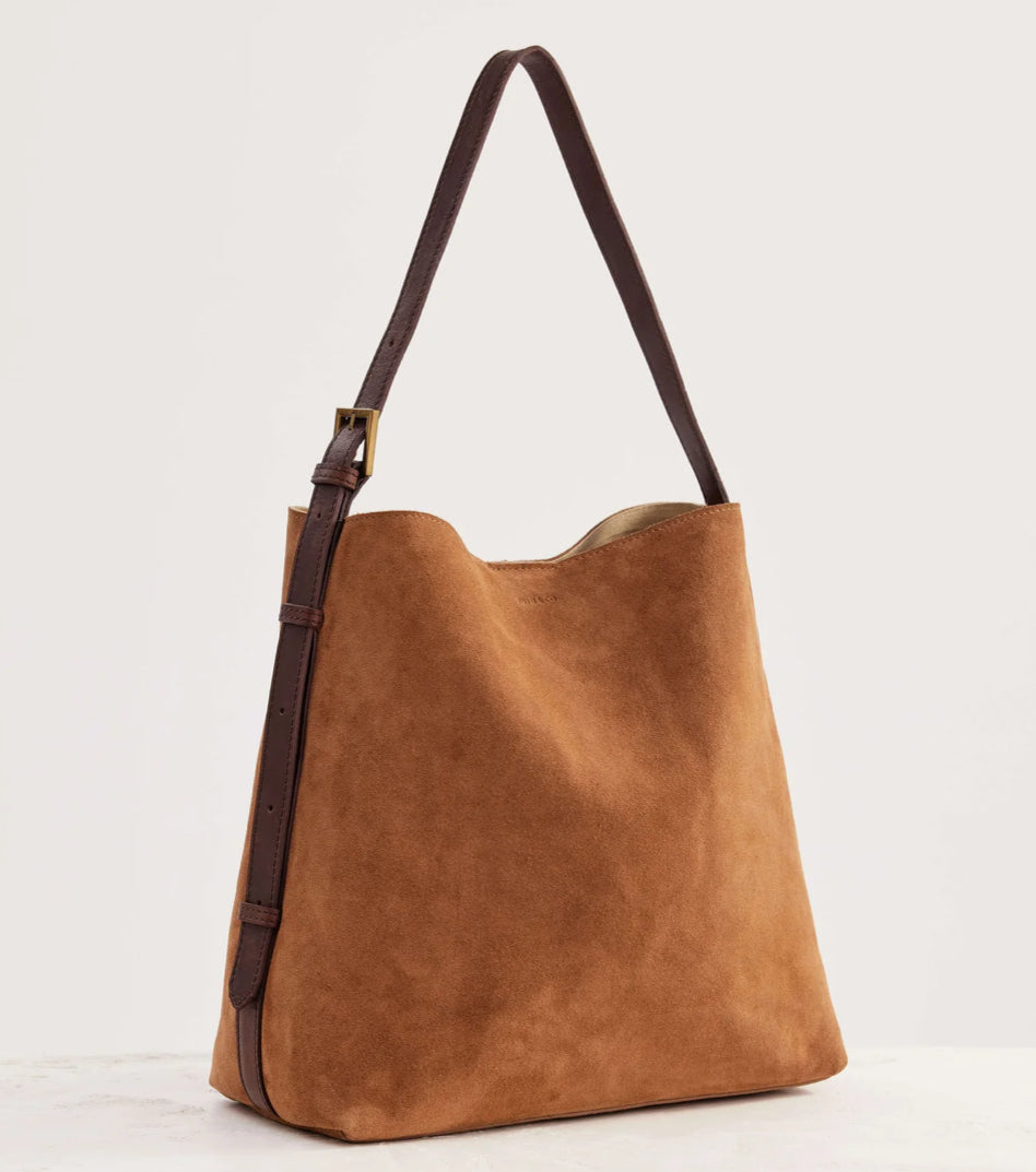 Suede Cabas Tote by Juju & Co - Camel