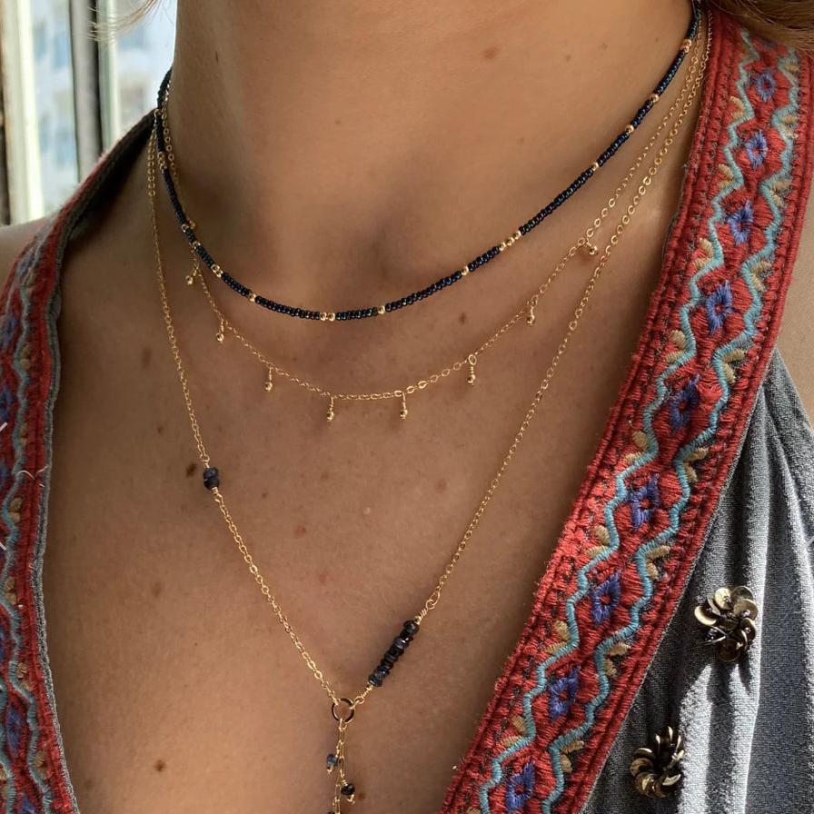 Rain Choker Necklace - Poppy (Gold)