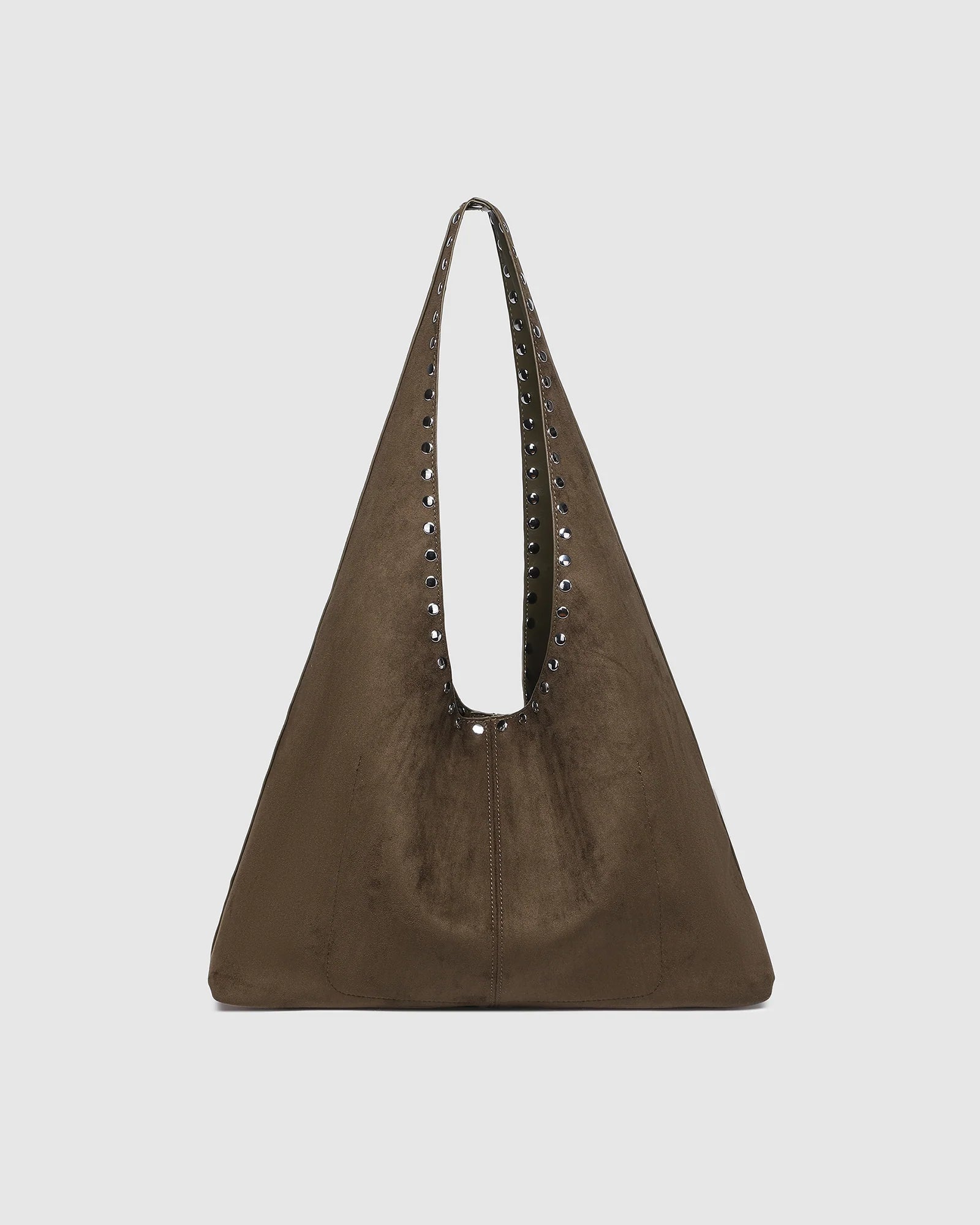Hailey Suedette Shoulder Bag (Olive Brown) by Louenhide