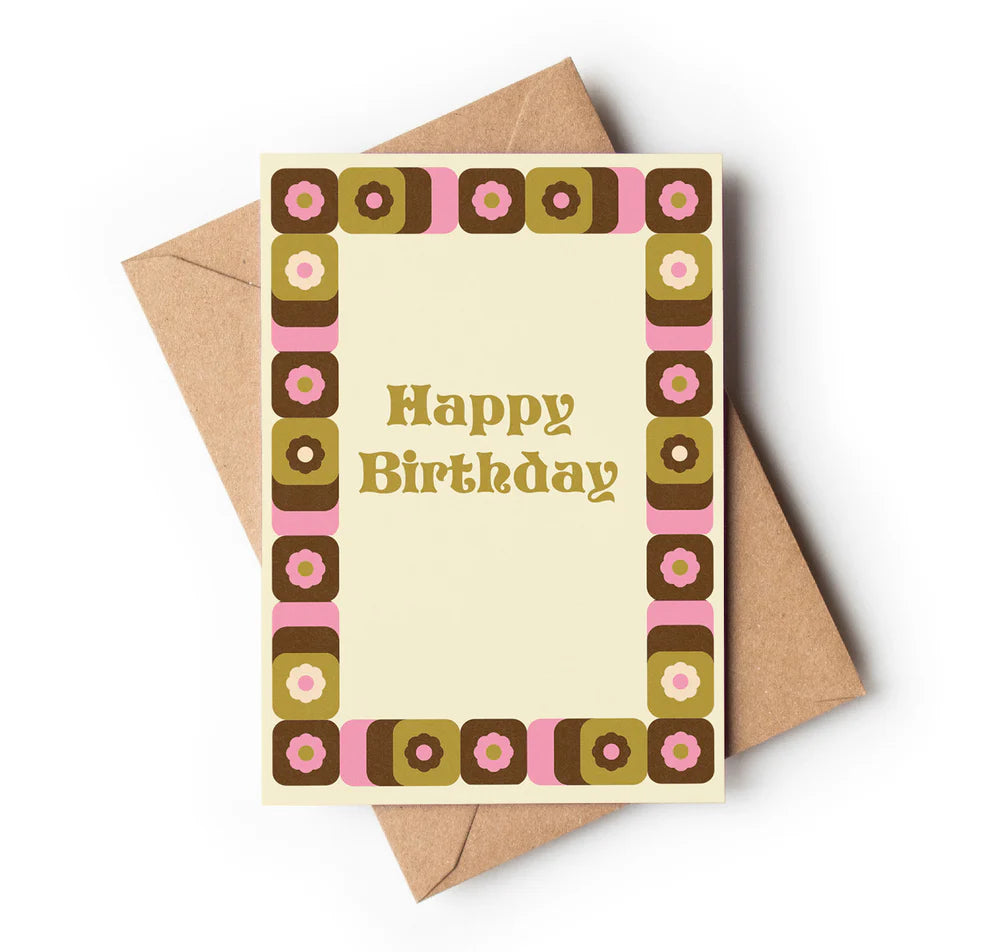 Happy Birthday - Vintage Retro Style Greeting Card