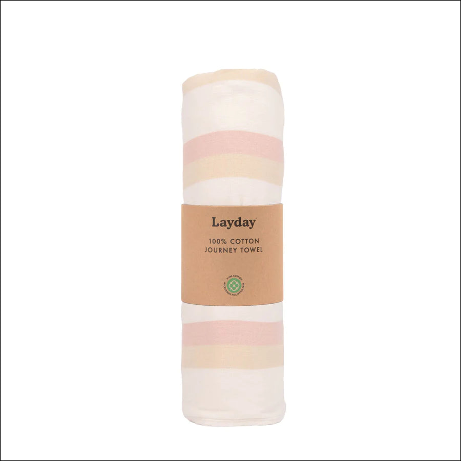 'Shallows/ French Terry Beach Towel - Peach