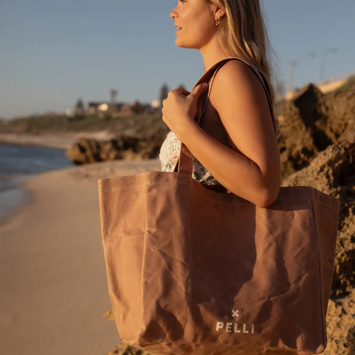 Waxed Canvas Tote Bag by Pelli Drift Trading Co