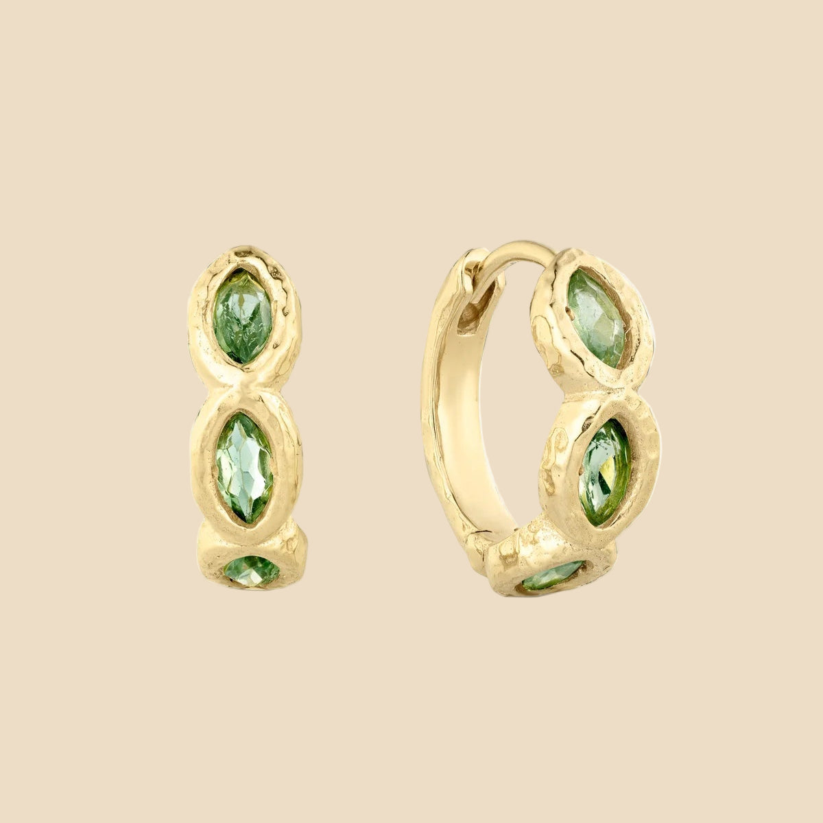 Maya Apatite Gold Hoops by Toni May