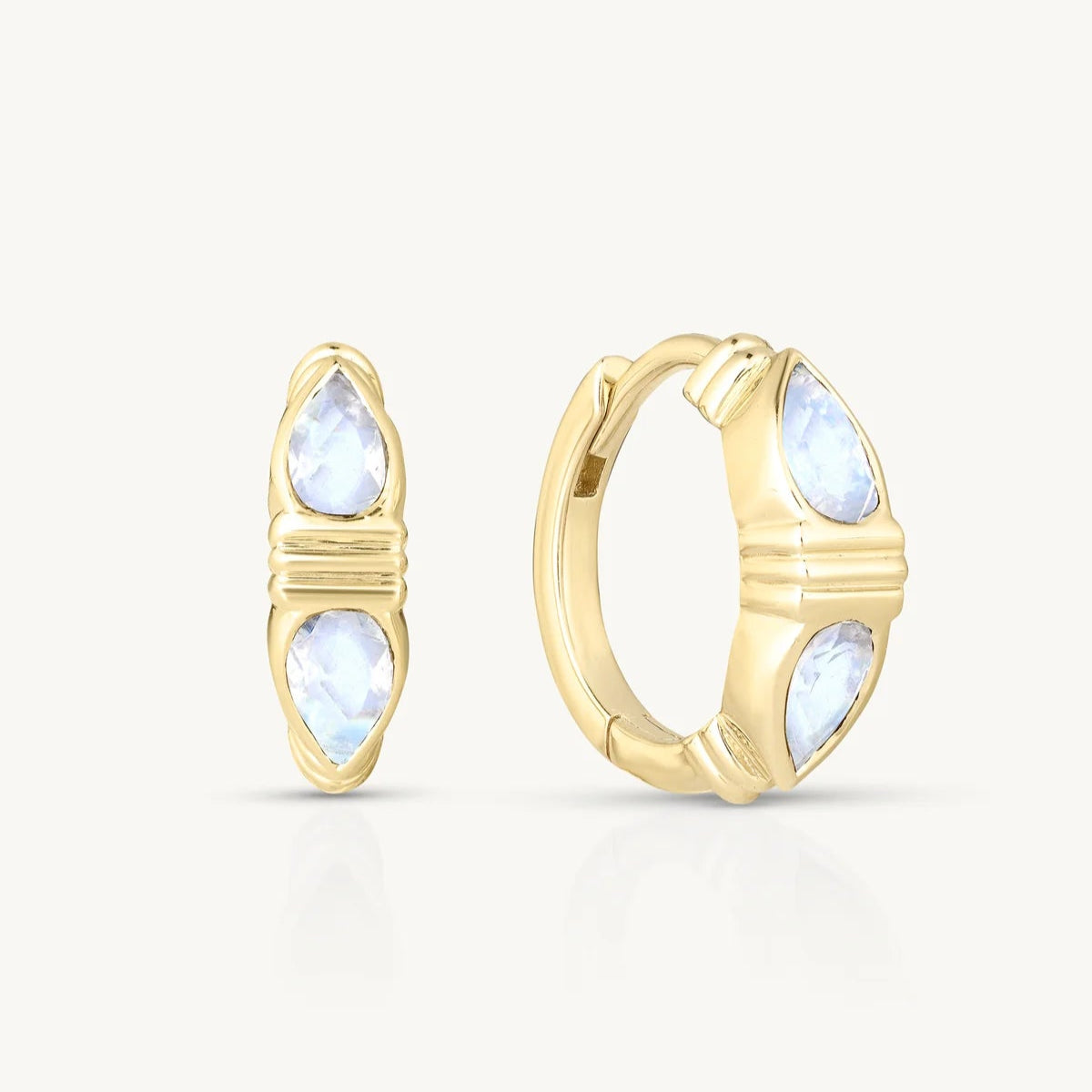 Eden Moonstone Gold Hoops by Toni May
