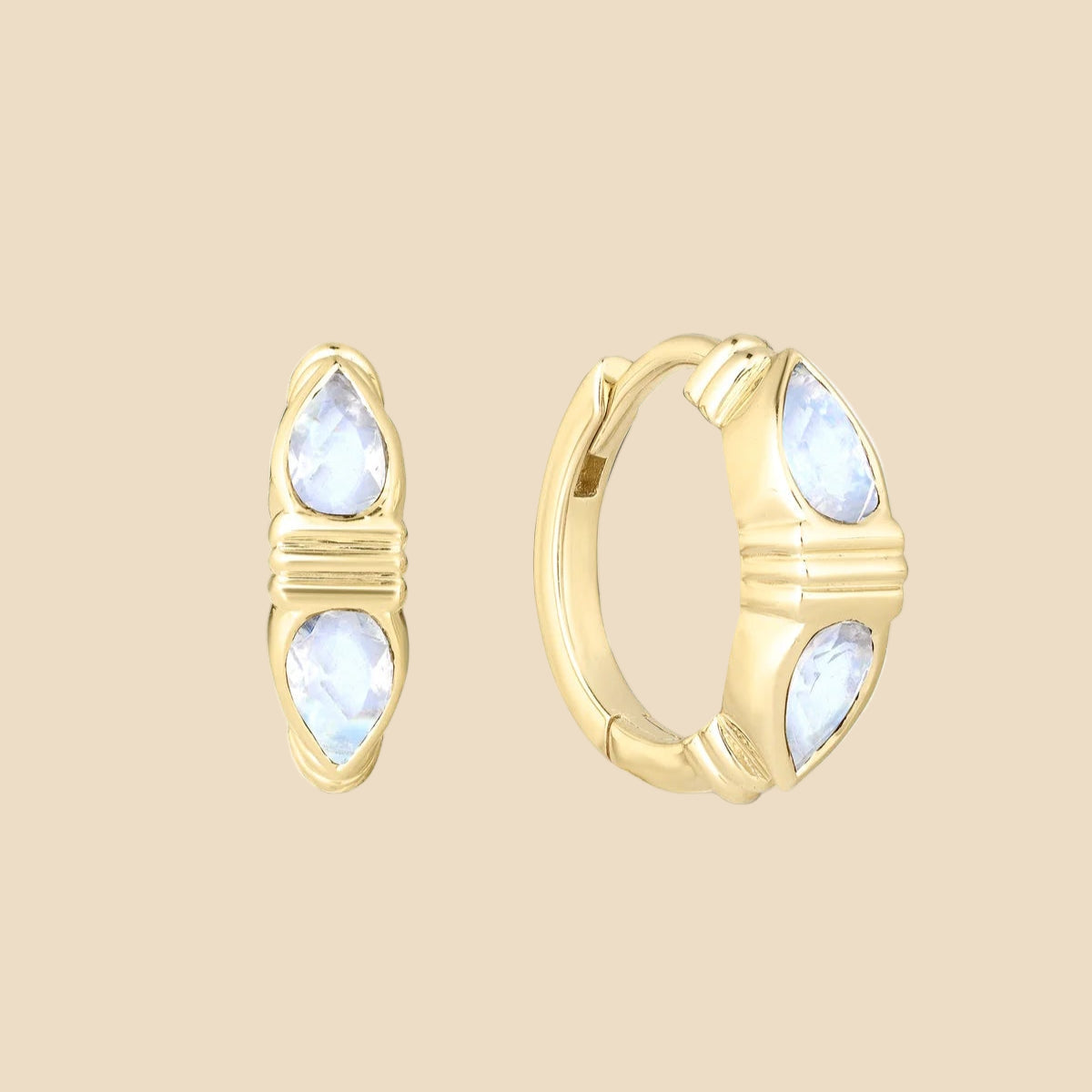 Eden Moonstone Gold Hoops by Toni May