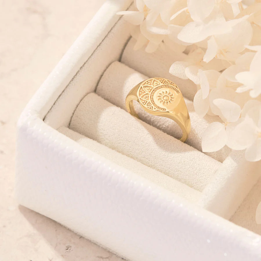 Mandala Deities Signet Ring Gold