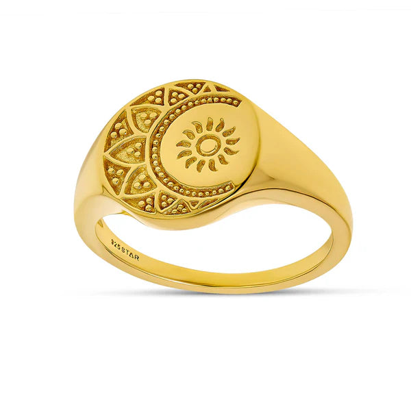 Mandala Deities Signet Ring Gold