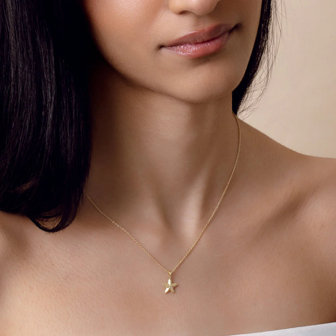 Dainty Starfish Necklace (Gold) by Midsummer Star